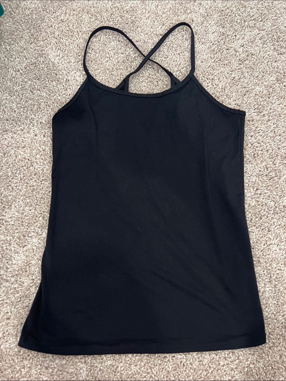Fabletics Black Crisscross Back Camisole Tank